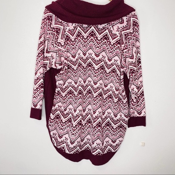 Kim Rogers Cowl Neck Chevron Sweater Size Large - Picture 5 of 7